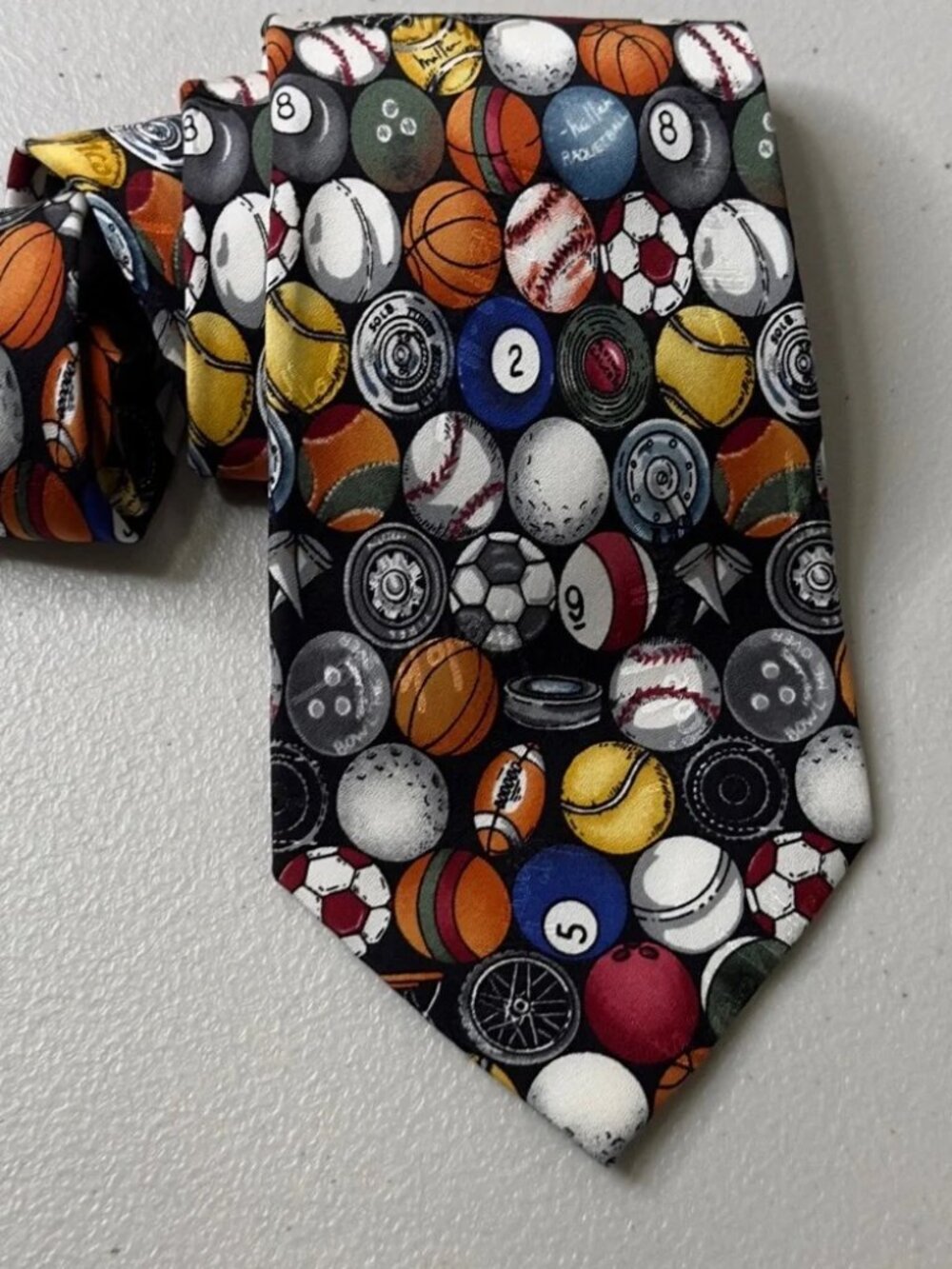 Nicole Miller 1995 Sports Themed Silk Tie - Multicolor